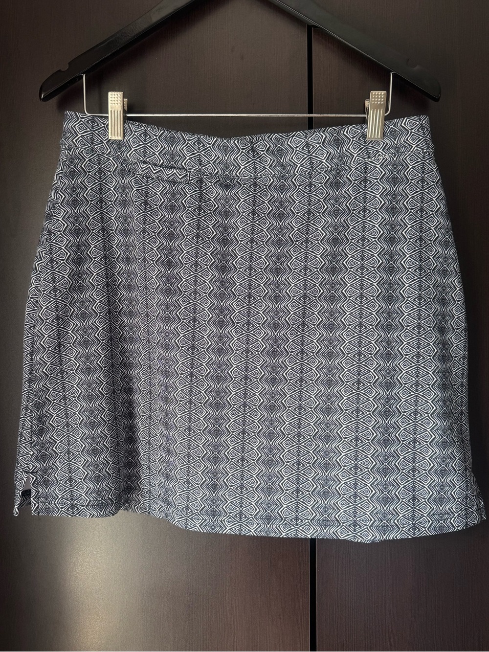 Peter Millar Navy Geometric Performance Golf Skort Size L UPF 50+
